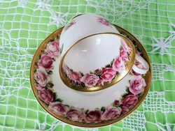 Gyűjtői gyönyörű angol rózsás kávés csésze