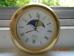 CMI Quartz Art.No 629317 Batt 364,vintage beépíthető aranyozott óra,Holdfázisosl és dátummal