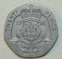 20 Penny (Twenty Pence) Anglia, 1991.