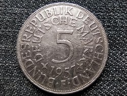 Németország NSZK (1949-1990) .625 ezüst 5 Márka 1957 F (id22975)