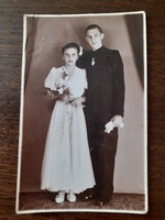 Régi esküvői fotó 1944 menyasszony vőlegény fénykép