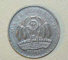 5 Rúpia - Mauritius - 1991.