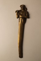 Art Deco bronz figurális papírvágó kés, levélbontó