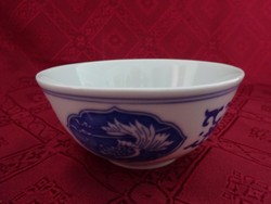 Kínai porcelán rizses tál kanállal. Átmérője 11,5 cm.