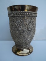 Kerámia - ÓARANY - KIDOMBORODÓ SZÍVMINTÁKKAL -  pohár  - 11,5 x 9 cm - Német - hibátlan
