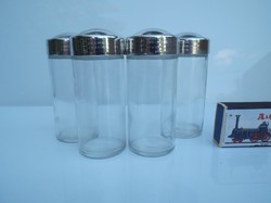 Üveg - 4 db - NAGY - fűszer - és vagy cukorkarató 10 x 4 cm - teteje műanyag 