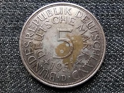 Németország NSZK (1949-1990) .625 ezüst 5 Márka 1951 D (id22958)