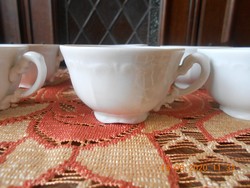 Zsolnay barokk, fehér kávés csészék 6 db