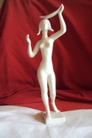 Ritkább,hibátlan Drasche Porcelán figura (Tálat tartó Nő)
