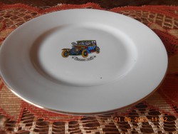 Zsolnay veterán autós lapos tányér