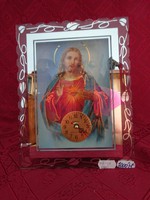Falióra, Jézus képével, villogó fénnyel, üveg borítással. Quartz, elemes.