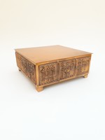 Retro réz/bronz és fa doboz - zenélő doboz, ékszeres kártyás doboz - zsűrizett iparművészeti termék