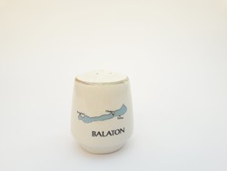 Retro porcelán sószóró, fűszertartó, sótartó - Balaton felirattal - nyaralás szuvenír