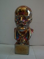 Eozinmázas öntöttvas Lenin büszt (gyűjtői darab)  zsolnay 