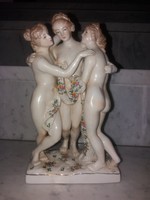 Három grácia porcelán figura 
