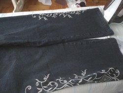 Sale!Denim women's fishing pants embroidered