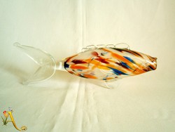 Muránói (?) üveg hal 26 cm hosszú