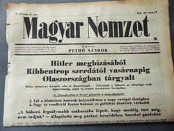 Hitler megbízásából Ribbentrop szerdától Olaszországban tárgyalt   - Magyar Nemzet 1943 