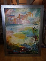 Juhász Erika festménye, olaj, farost, 50x70+keret