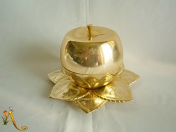 Retro arany színű alma alakú pohártartó tálcával