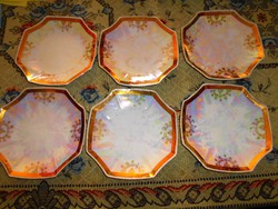 6 db antik  lüszteres  porcelán  tányér 16 cm 