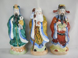 A három keleti bölcs Luk Fuk és Sau nagy méretű porcelán figurák