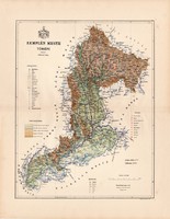 Zemplén megye térkép 1888 (5), Magyarország, vármegye, atlasz, Kogutowicz Manó, 44 x 57 cm, eredeti