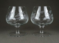1B218 Régi gyönyörű csiszolt konyakos üveg pohár pár