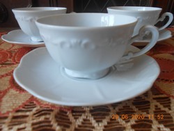 Zsolnay Barokk fehér teás csészék 5 db