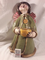 Extrém méretben! Ünnepi 36 cm  dísz ORIGINAL BOZNER ENGEL THUN kerámia angyal szobor figura