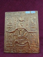 Rézlemez dombornyomat, egyiptomi fáraó, E-35, mérete 23 x 19 cm.