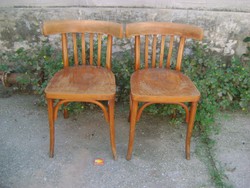 Két darab régi támlás szék - gőzölt bükkfa, rétegelt lemez