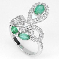56 Os real emerald 925 silver ring