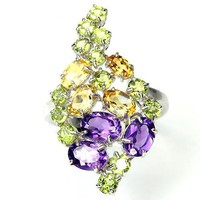 54 I use citrine amethyst peridot 925 silver ring