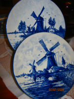2 darab  Delft dísz tányér falitányér  szélmalom