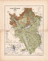 Fejér megye térkép 1886 (6), vármegye, eredeti, Kogutowicz, Székesfehérvár, 44x57 cm, ÖSSZEFIRKÁLT!