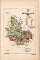 Esztergom megye térkép 1887 (6), vármegye, atlasz, eredeti, Kogutowicz Manó, 28 x 44, ÖSSZEFIRKÁLT!