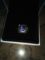 Kék köves ezüst gyűrű 4,9 gramm