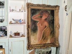 Lotz Károly szignóval"Akt" festmény