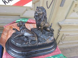 Georges Gardet antik bronz oroszlán pár.