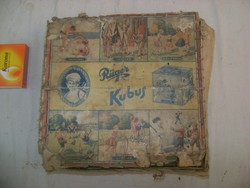 ANTIK kirakó játék papír kockákból - "Rüger Kubus" - 1950-es évekből