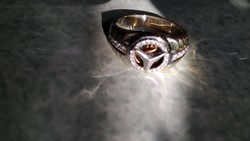 Arany fèrfi brill kőves mercèdes ès dollár jeles gyűrű