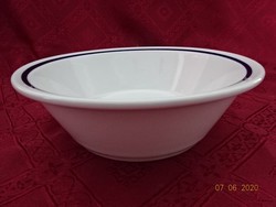 Alföldi porcelán kék csíkos leveses tányér, átmérője 18 cm.