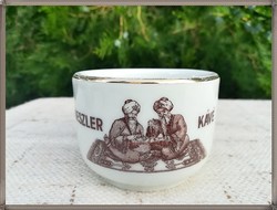 Régi vastagfalú Keszler Kávé Budapest porcelán csésze 1920-30 1.
