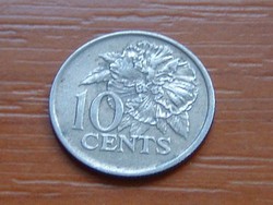 TRINIDAD ÉS TOBAGO 10 CENT 1976 Hibiscus flower verdejel: f (Franklin Mint, USA  #