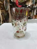 Iparmüvészeti üveg váza 