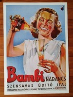 Bambi üdítő ital reklám plakát.