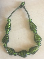 MURANOI ÜVEG,/arany fóliával,/GYÖNGYSOR-kézműves munka