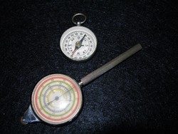 Régi iránytű és térképi távolságmérő műszer