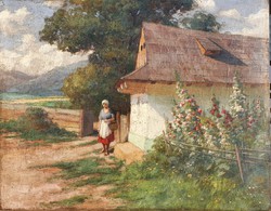 Szontágh Tibor (1873-1930) Lány kosárral